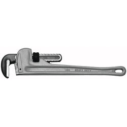 Aluminum straight pipe wrenches, 90° head angle, open side, 18 inches