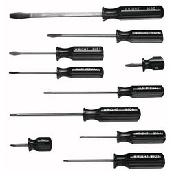 Set of 10 Phillips and flathead screwdrivers