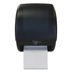 Rolled towel dispenser, wall-mounted, smoked ABS cover with black ABS base, batteries included