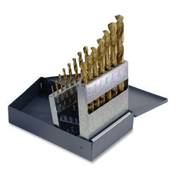 TiN 150ASP-TN Heavy Duty Drill Bit Set, Standard Length, 60 Pieces, No. 1 to No. 60, Metal Index Case