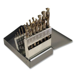 Juego de brocas de cobalto de paja para trabajo pesado 550ASP, longitud estándar, 25 piezas, tamaños de broca de 1 mm a 13 mm