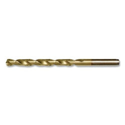 Broca de cobalto TiN de alta resistencia 550ASP-TN, longitud de trabajo estándar, diámetro de corte de 0,4331 pulg., longitud total de 5,5905 pulg., 11,00 mm