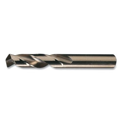 Cobalt machine drill bit for heavy-duty screws, 135° cutting diameter, 25/64", 135° point angle, 3.25" overall length, TiN finish