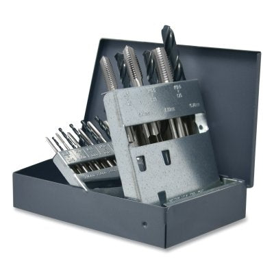 HM18 18-Piece Hand Tap and Tap Set for Drill and Plug, Bright Finish