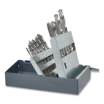 HT18 18-Piece Hand Tap and Tap Set for Drill and Plug, Bright Finish