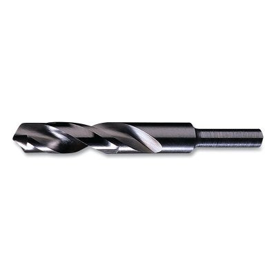 Silver and Deming drill bit with reduced shank of 1/2 in., cutting diameter of 1-19/64 in., point angle of 118°, overall length of 6 in.
