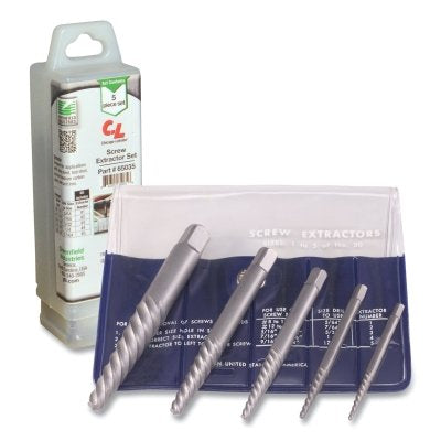 800 Series Style Screw Extractor Set, 4 Pieces, #6 to #9