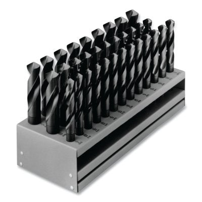Silver &amp; Deming Radial Point Drill Bit Set with 1/2 in. Reduced Shank, 190 Pieces, Drill Bit Sizes 9/16 in. to 1 in.
