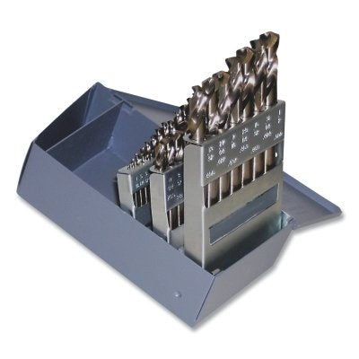 Juego de brocas para máquina de tornillo de cobalto de paja de alta resistencia 559, 29 piezas, tamaños de broca de 1/16 a 1/2 pulg.