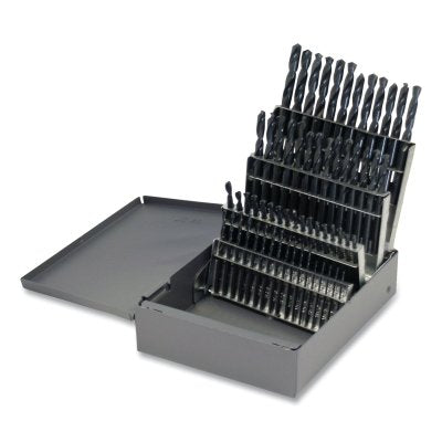 Screw Machine Drill Bit Set, 29 Pieces, 1/16" to 1/2", Steam Oxide Finish