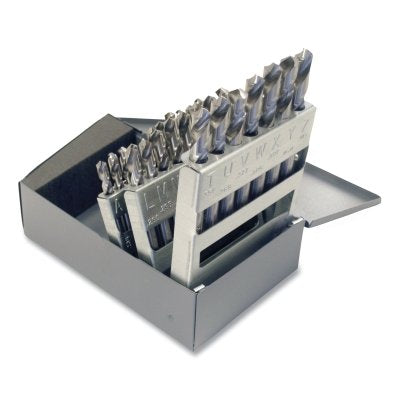 General Purpose Screw Machine Drill Bit Set, 29 Pieces, 1/16 to 1/2 in., Bright, 157 Length
