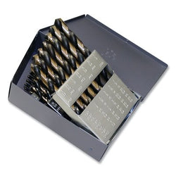 Jobber Heavy Duty Drill Bit Set, Black and Gold, 29 Pieces, Drill Bit Sizes 1/16 to 1/2 in., 1879