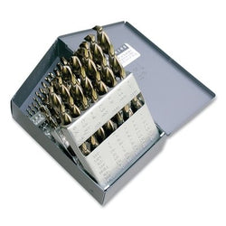 Heavy Duty Parabolic Drill Bit Set, Black and Gold, Model 1872, 25 Pieces, Drill Bit Sizes 1mm to 13mm