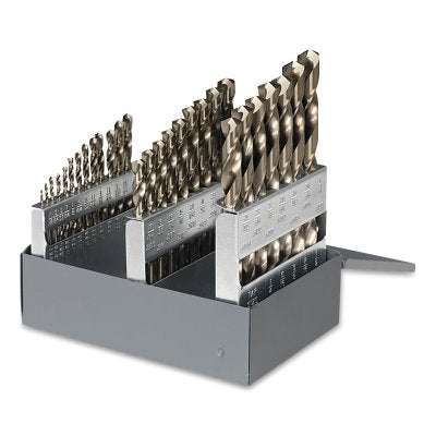 Juego de brocas de cobalto para trabajo pesado 1802, 29 piezas, tamaños de broca de 1/16 a 1/2 pulg.