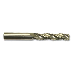Fresa de extremo de paso extra grueso, serie RG9, 1 pulg. x 1,5 pulg. x 3,75 pulg. de longitud total, 3 flautas, recta con superficie Weldon, acabado brillante