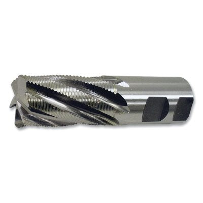 RG6 Series Fine Pitch End Mill and Rougher, 1 in x 3 in x 5.5 in overall length, 5 flutes, straight with Weldon flats, bright finish