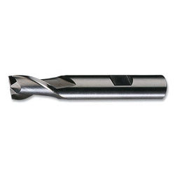 Fresa de chavetero de acero de alta velocidad HG-2K, 2 flautas, fresado de 1-3/8" de diámetro, longitud de corte de 1,625" y acabado brillante.