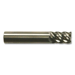 Fresa de extremo cuadrado de carburo sólido CEM-EMS-5, 1 x 1 x 3-1/4 x 6, 5 flautas, recta con vástago plano Weldon, acabado brillante