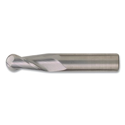 Fresa de punta esférica de carburo CEM-SE-2B para uso general, de un solo extremo, 2 flautas, diámetro de fresado de 5/8 pulg., longitud de corte de 1,25 pulg., TiAlN