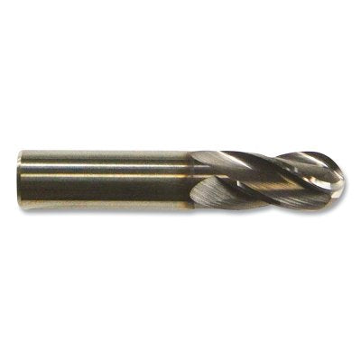 Fresa de punta esférica de carburo CEM-SE-4B para uso general, de un solo extremo, 4 flautas, diámetro de fresado de 5/8 pulg., longitud de corte de 1,25 pulg., TiAlN