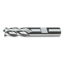 Fresa de extremo multicanal de uso general HG-4C, 1-3/4 x 3/4 x 1-3/8, 6 canales, extremo cuadrado TiN recto con plano Weldon