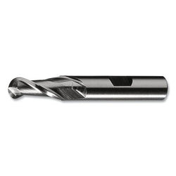 Fresa de punta esférica de acero de alta velocidad de un solo extremo HG-2B, 2 flautas, fresado de 1-1/2 pulg. de diámetro, longitud de corte de 2,5 pulg., acabado brillante