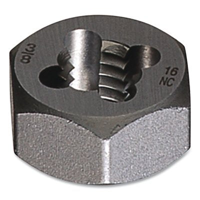 Matriz de reroscado hexagonal serie 0492, 1-1/2-6 UNC, HSS, 2,5625 pulg.