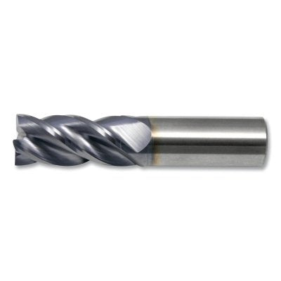 CEM-V-4R-TA Carbide End Mill, 1 x 1 x 3 x 6, 0.125 CR, 4 Flute, Weldon Flat, AP/MAX Finish