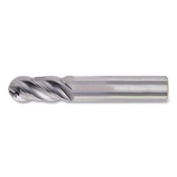 Fresa de punta esférica de carburo de un solo extremo para uso general CEM-V-4B, 0,625 pulg. de diámetro, 0,625 pulg. de tamaño de vástago, 1-1/4 pulg. de longitud de corte, 3-1/2 pulg. de longitud