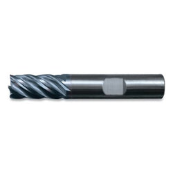 Fresa de carburo CEM-V2-5R-TA, 1 x 1 x 1-1/2 x 4, 0,125 CR, 5 flautas, acabado AP/MAX, planos Weldon
