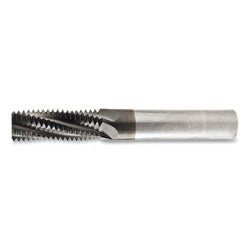 Fresa de roscar helicoidal métrica de uso general CTMM y CTMMC, 0,2350 pulg. de diámetro, 0,625 pulg. de longitud de corte, 3 flautas, acabado TiAIN
