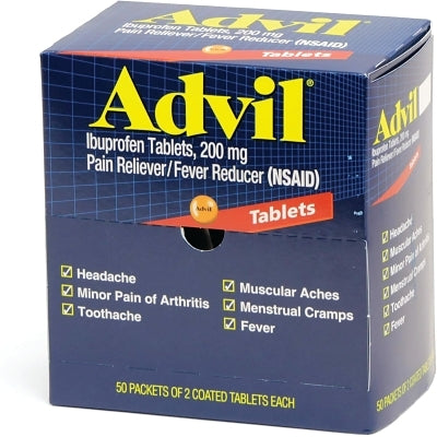 Tabletas analgésicas, 50 por caja