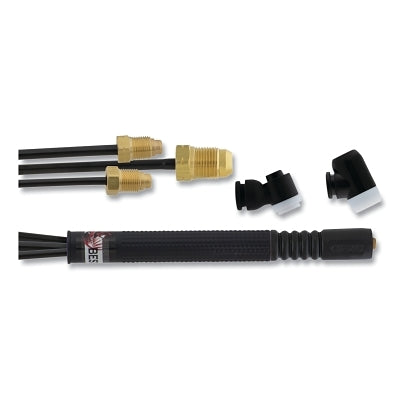 Paquete de antorcha modular TIG 225M, refrigerada por aire, 225 A, cabezal flexible, cable de 25 pies, goma