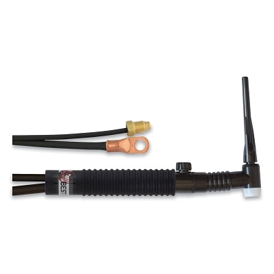 Paquete de antorcha TIG 17FMT, refrigerada por aire, 150 A, cabezal flexible, cable de 25 pies (1 pieza), goma