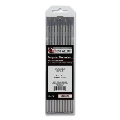 2% Ceriated Ground Tungsten Electrode, 5/32 in. x 7 in., Pack of 10