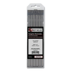 2% Ceriated Ground Tungsten Electrode, 3/32 in. x 18 in., Pack of 10