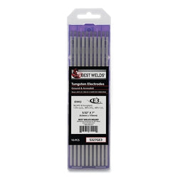 Tungsten Electrode E3, 1/16 in. Diameter x 7 in. Long, Pack of 10