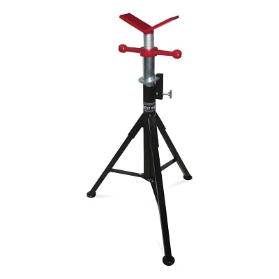 Soporte para tuberías de alta resistencia, cabezal en V, capacidad de 2500 lb, tuberías de 1/2 pulg. a 18 pulg., altura de 28 pulg. a 49 pulg.