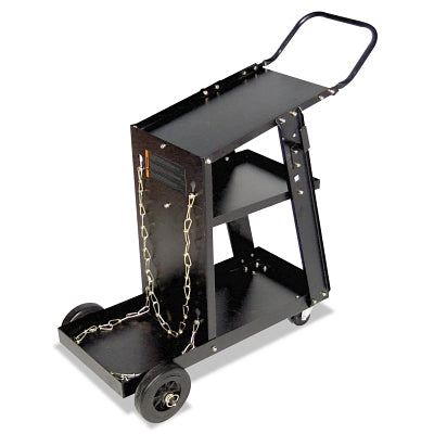Carro para soldadura MIG, 12-1/4" x 33", 3 estantes, capacidad de 125 lb, negro