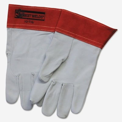 Guantes de soldadura TIG Capeskin, extra grandes, blanco/rojo