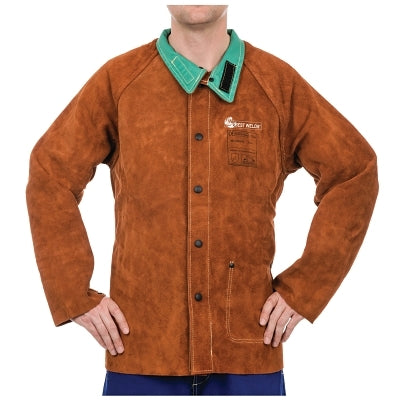 Chaqueta de piel de vacuno servida, talla 3XL, color marrón lava