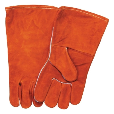 Guantes de soldadura de kevlar de piel de vacuno servida, extragrandes, color rojizo