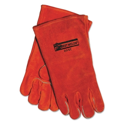 Guantes de soldadura de piel de vacuno servida, con hombros serrados, grandes, azules
