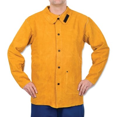 Chaqueta de cuero marrón dorado, piel de vacuno servida, talla pequeña