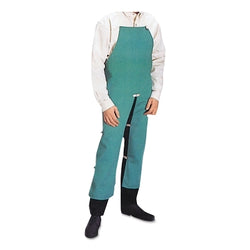 Aprons with cotton satin bib and split leg, 122 x 61 cm, visual green