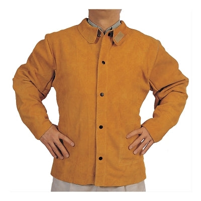 Cowhide welder's jacket, plus size, golden brown