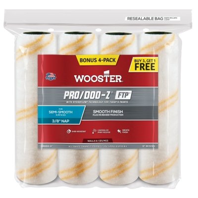 Cubiertas de rodillo Pro/Doo-Z® FTP®, a granel, 9 pulgadas, longitud de pelo de 1/2 pulgada