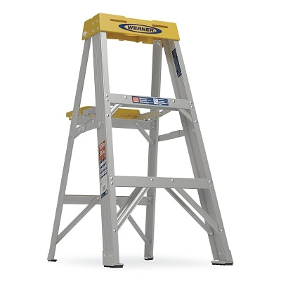 Escalera de tijera de aluminio, 375, tipo IA, 1,5 m de largo, 54,5 cm de ancho, capacidad de carga de 136 kg