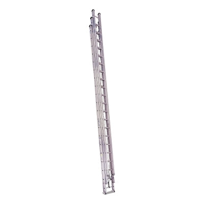 Escalera extensible de aluminio de peldaños redondos, 560-3, tipo I, 18 m de largo, 59,5 cm de ancho, 3 secciones, capacidad de carga de 113 kg