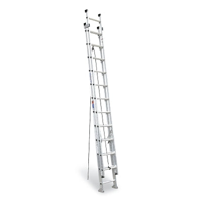 Escalera extensible de aluminio con peldaños en D, D1116-2, tipo III, 4,8 m de largo, 40,6 cm de ancho, capacidad de carga de 90 kg